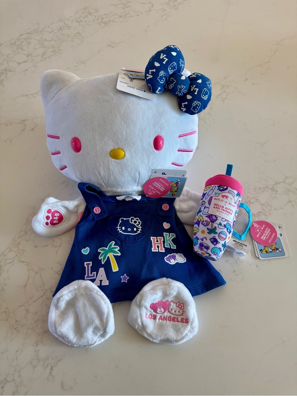 Hello kitty build a bear LA Exclusive denim set bab